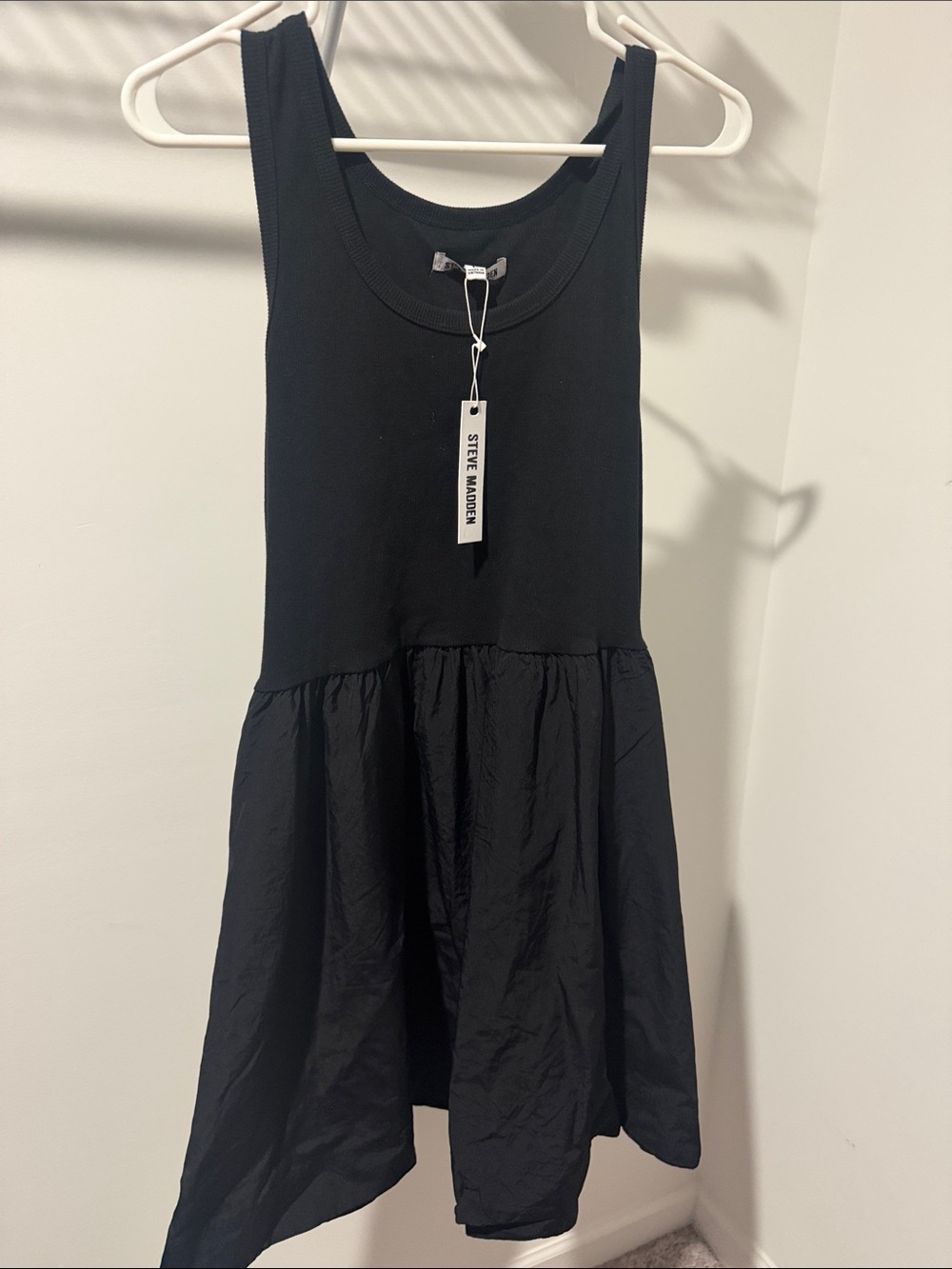 Steve Madden Black Sleeveless Drop-Waist Dress